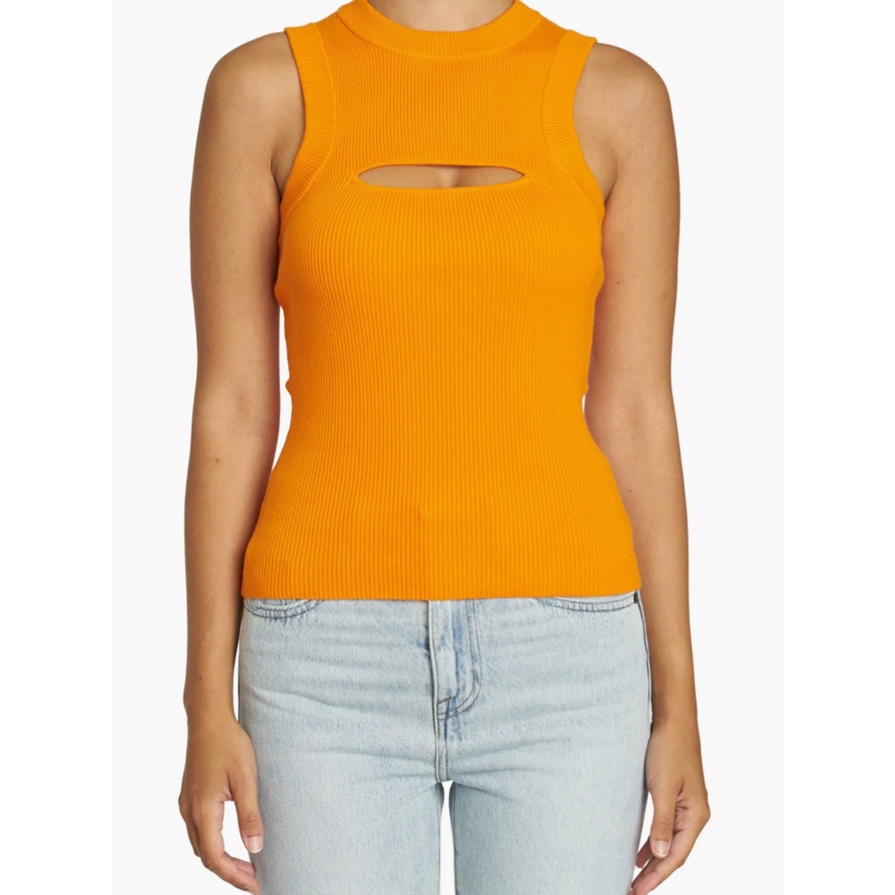 Pistola Nella Ribbed Cutout Sweater Tank in Golden Orange Size M NTW